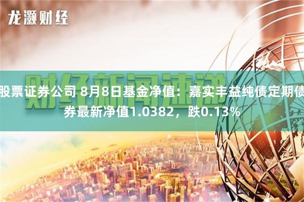 股票证券公司 8月8日基金净值：嘉实丰益纯债定期债券最新净值1.0382，跌0.13%