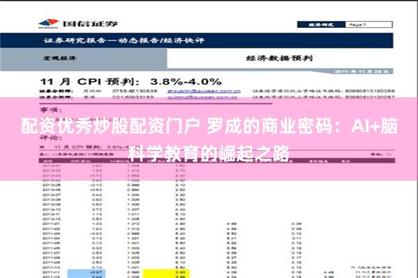 配资优秀炒股配资门户 罗成的商业密码：AI+脑科学教育的崛起之路